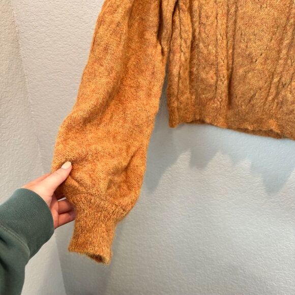 Stella Pardo Paris Orange Tan Alpaca “Misae” Pullover Mock Neck Sweater - XS EUC - Picture 5 of 9